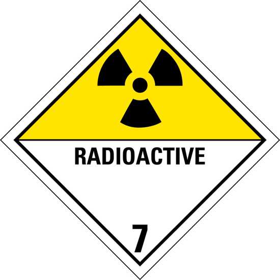 Dangerous Goods Label | Radioactive 7 - W250mm x H250mm - Single Sided
