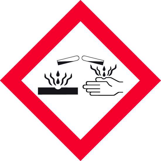 Hazardous Substances Label | Corrosive - H250mm x W250mm - Single Sided
