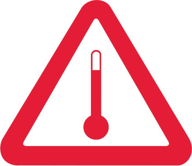 Dangerous Goods Sign | Elevated Temperature-W250mm x H250mm-Each