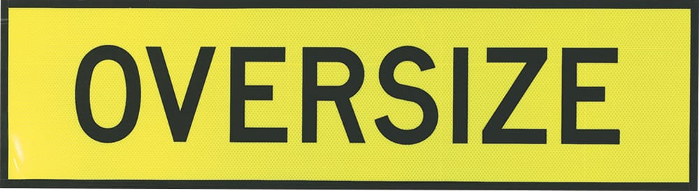 Transport Sign | Oversize, Reflective W1100mm x H300mm