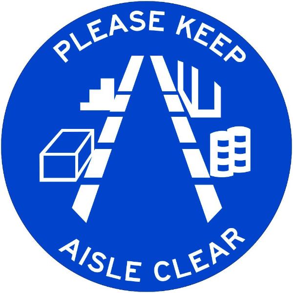 Keep Aisle Clear Floor Graphic Sign (Each)