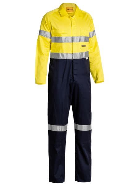 Bisley, Hi Vis Domed Overall, BC6719TW - Yellow/Navy (Size: 77)