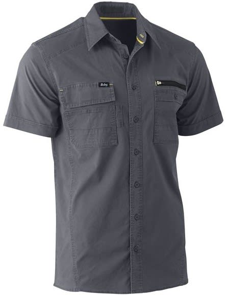 Bisley, FLX & MOVE Utility Work Shirt, BS1144 (Each) - Charcoal - Size: M