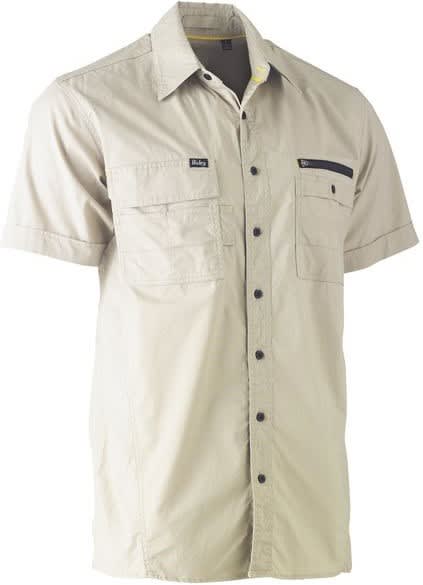 Bisley, FLX & MOVE Utility Work Shirt, BS1144 (Each) - Stone - Size: 2XL
