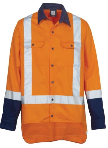 Workhorse, Lightweight TTMC Shirt MSH169 - Fluro Ora/Navy - 4XL