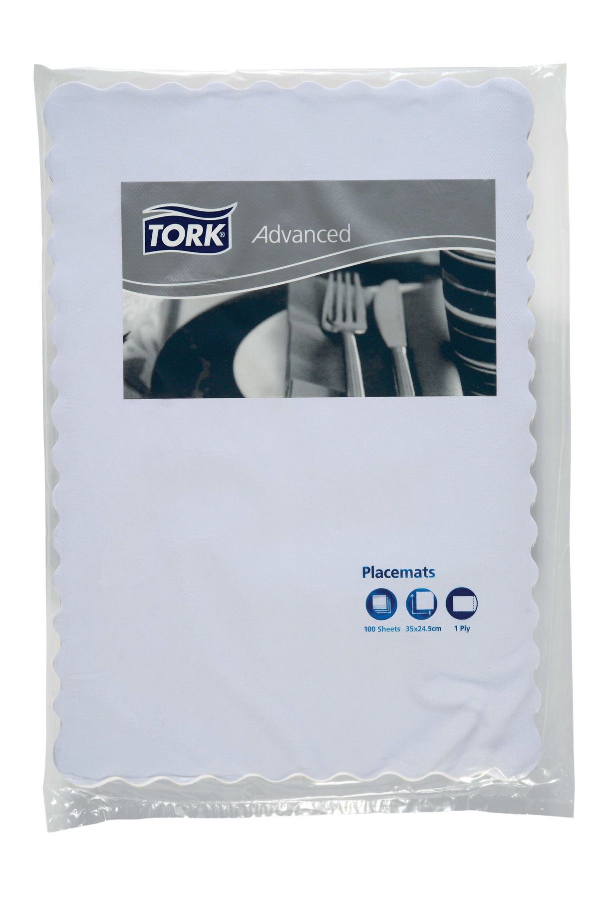 Tork Placemat White Scallop Edge 35 x 24.5cm 100 (Pack)