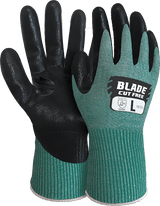 Blade Cut 5 Nitrile Gloves (Pair) - Green/Black (Size: L)