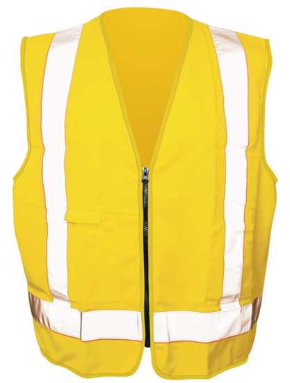 Workhorse, Hi Vis Safety Vest, MVE031 (Each) - Fluro Yellow - Size: XL