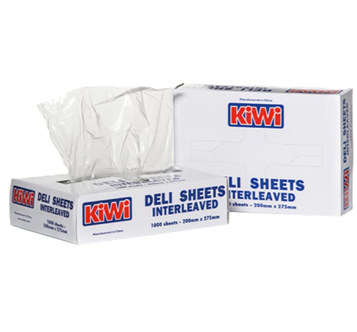 Kiwi Greaseproof Deli Plastic Sheets 200 x 275mm 1000 (Pack)