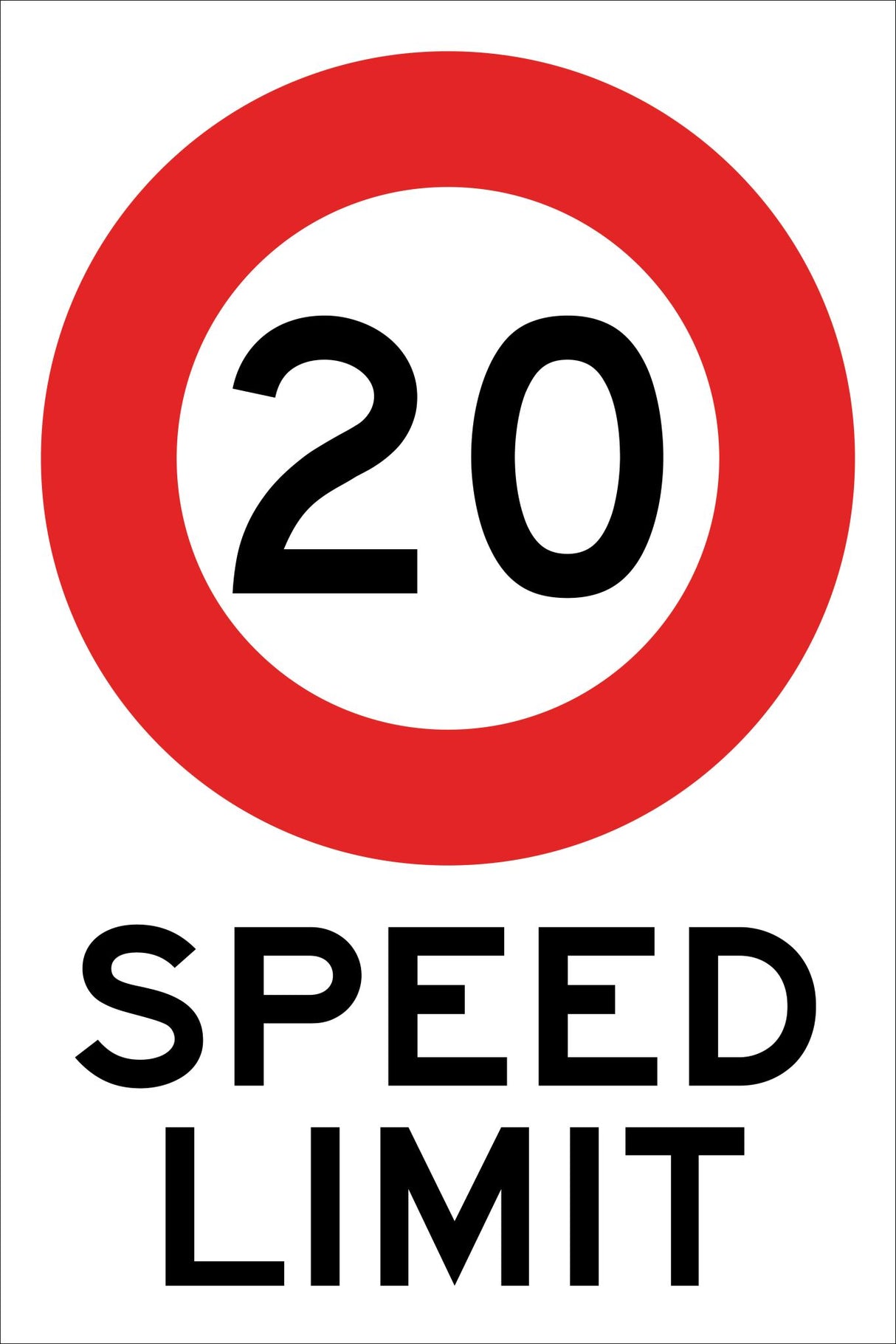 Speed Limit Sign | 20 Standard W450mm x H600mm (Single Sided)