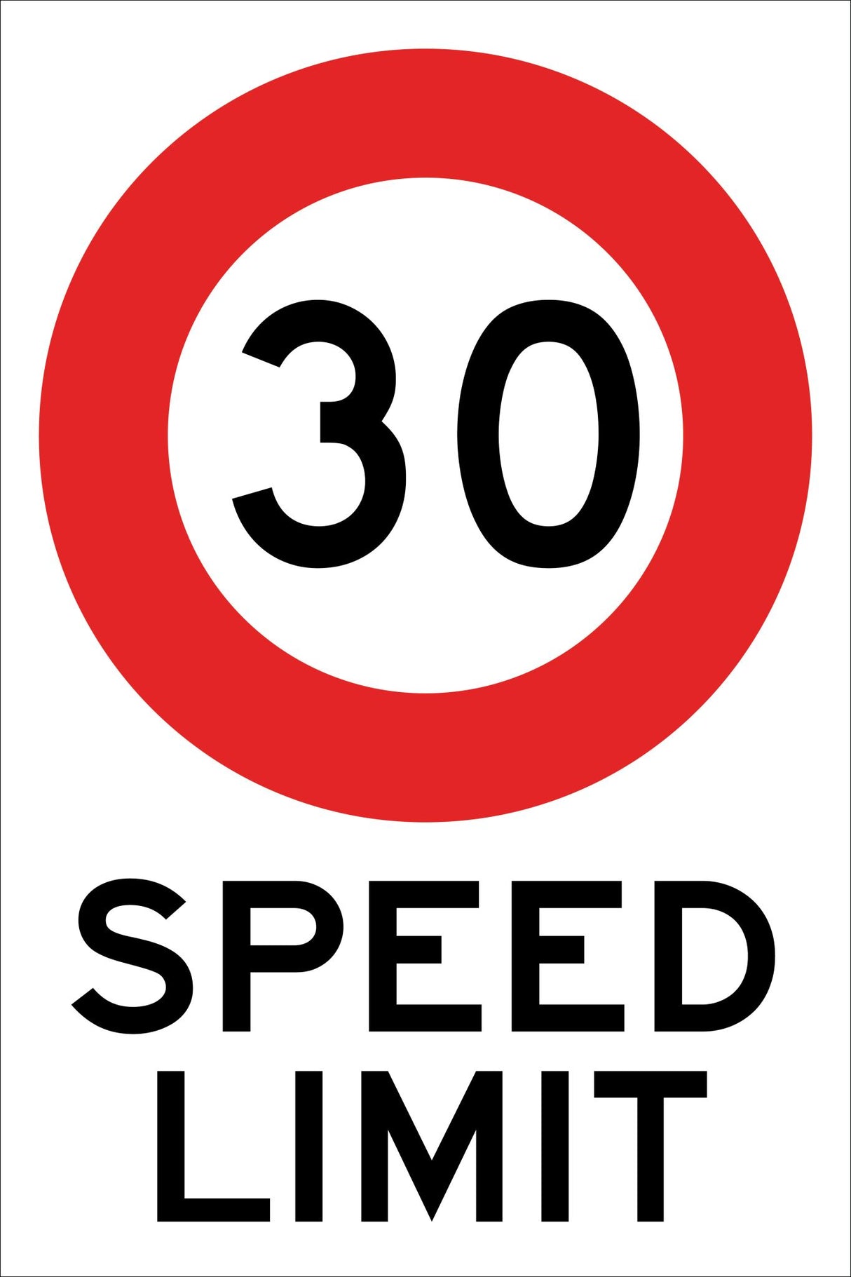 Speed Limit Sign | 30 Standard W300mm x H450mm (Single Sided)