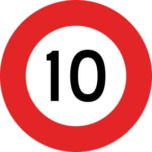 Speed Limit Sign | 10 Standard Diameter 450mm (Single Sided) - Standard