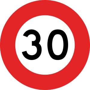 Speed Limit Sign | 30 Standard Diameter 450mm (Single Sided)