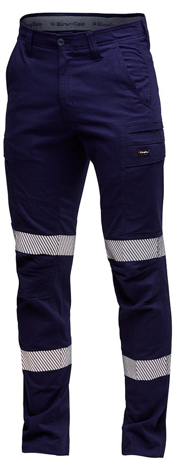 KingGee, Ripstop Pro Bio Motion Pant-Stout Fit  - Navy - Size: 132