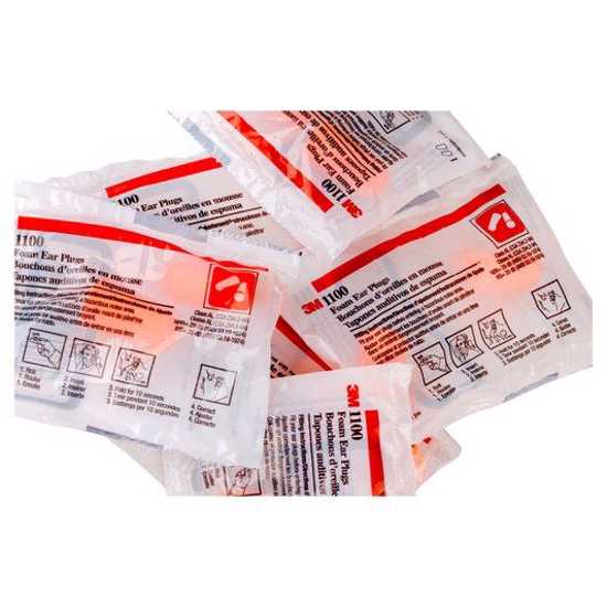 3M 1100 Uncorded Foam Earplugs - Class 3-One Size Fits Most-200-Box
