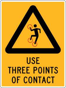 Warning Sign | Use Three Points Of Contact W300mm x H450mm (Each)