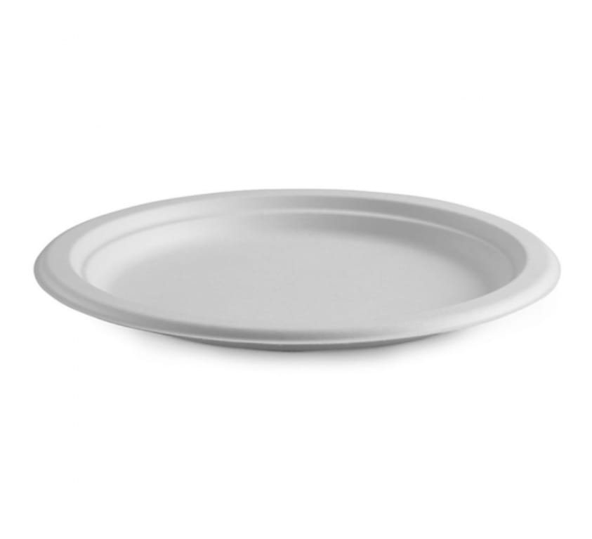 BioPak Plant Fibre White Round Plate 25cm (10") 125 (Pack)