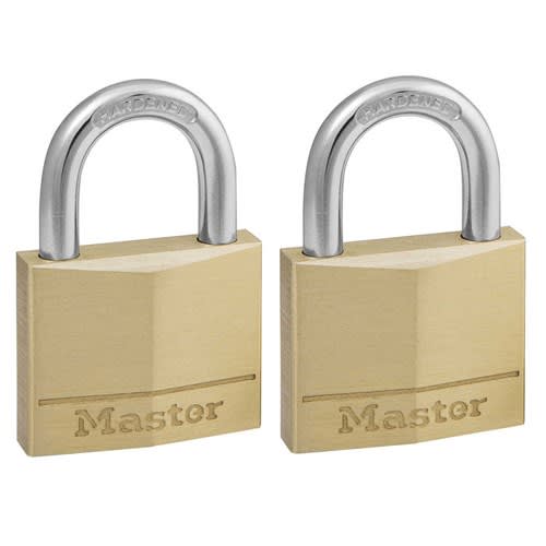 Master Lock 140TAU Solid Brass Diamond Padlock 40mm (Pack of 2)