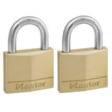 Master Lock 140TAU Solid Brass Diamond Padlock 40mm (Pack of 2)