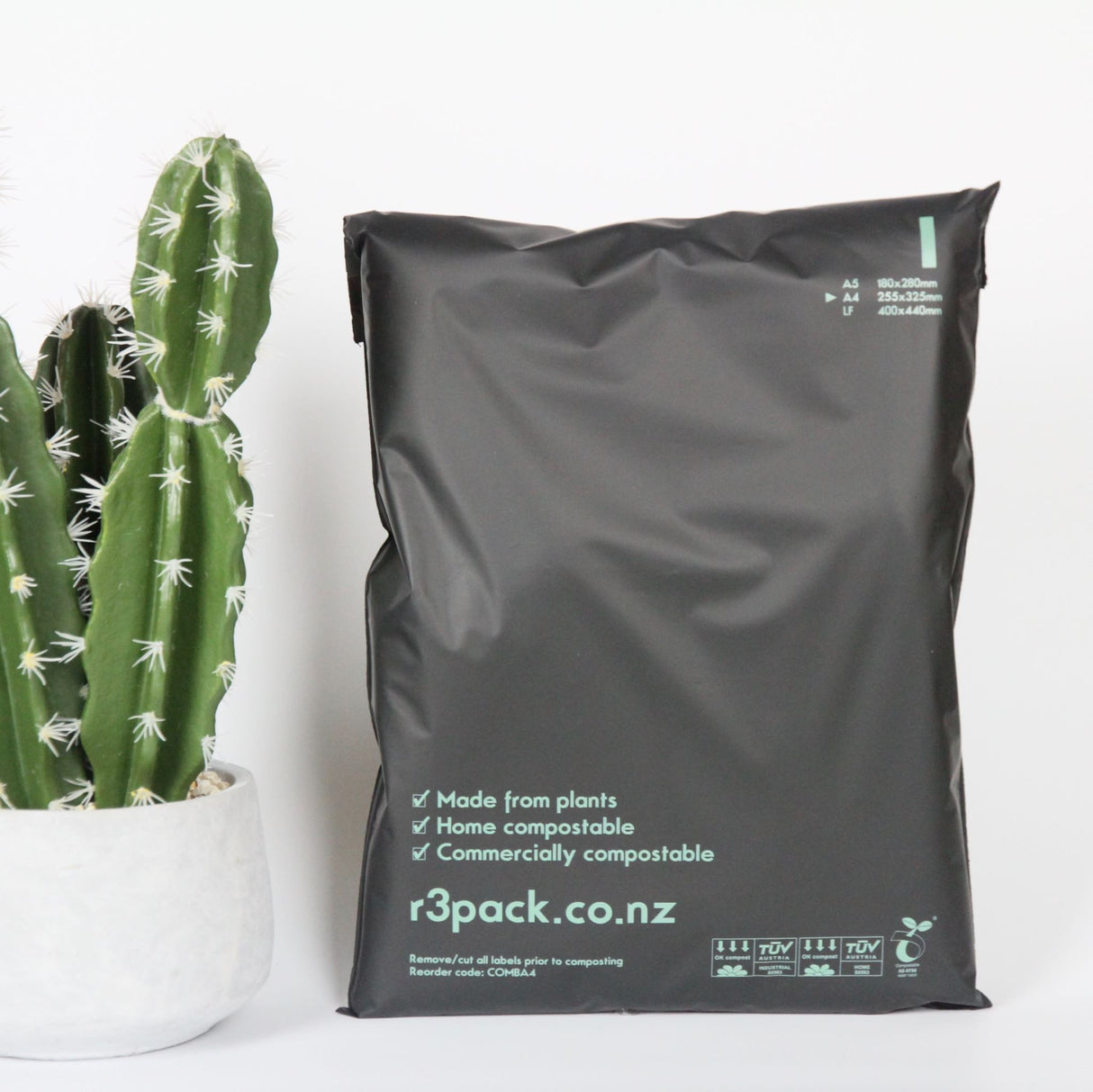 R3 Compostable Courier Bag A4 255 x 325mm 100 (Pack)