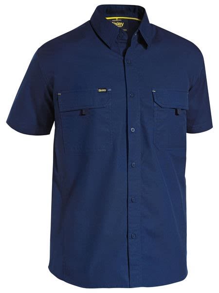 Bisley, Airflow Ripstop Short Sleeve Shirt, BS1414 - Navy (Size: M)