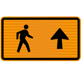 Pedestrian Sign | Straight Ahead, Right or Left W900mm x H450mm (Single Sided)