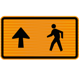 Pedestrian Sign | Straight Ahead, Right or Left W900mm x H450mm (Single Sided)