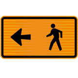 Pedestrian Sign | Follow Arrow Right W900mm x H450mm (Single Sided) - Right Hand