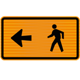 Pedestrian Sign | Follow Arrow, Right or Left W900mm x H450mm (Single Sided)