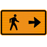 Pedestrian Sign | Follow Arrow Right W900mm x H450mm (Single Sided) - Right Hand