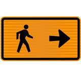 Pedestrian Sign | Follow Arrow, Right or Left W900mm x H450mm (Single Sided)