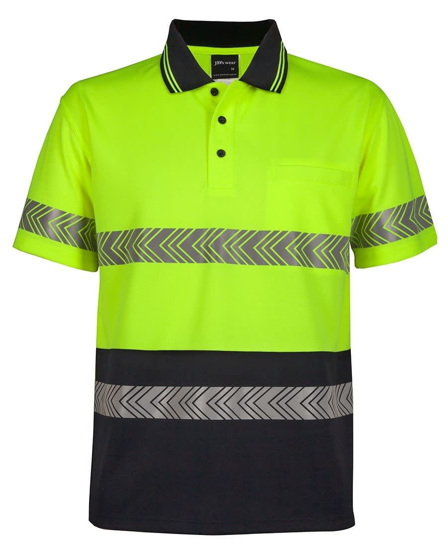 JB's Wear, Day/Night Short Sleeve Polo - Lime/Navy (Size: 4XL)