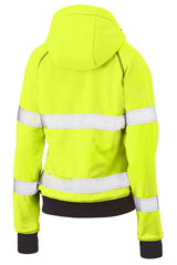 Bisley, Women's Hi Vis Fleece Hoodie, BKL6819T - Yellow (Size: 12)