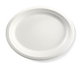 BioPak Plant Fibre White Oval Plate 32x25cm / 12.5x10" 125 (Pack)