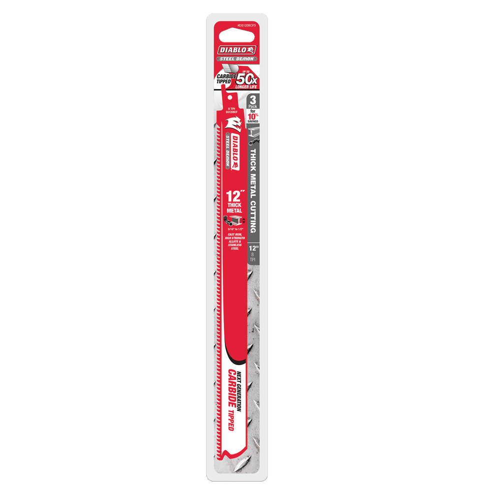Diablo Steel Demon Carbide Reciprocating Blade 12" (Pack of 3)