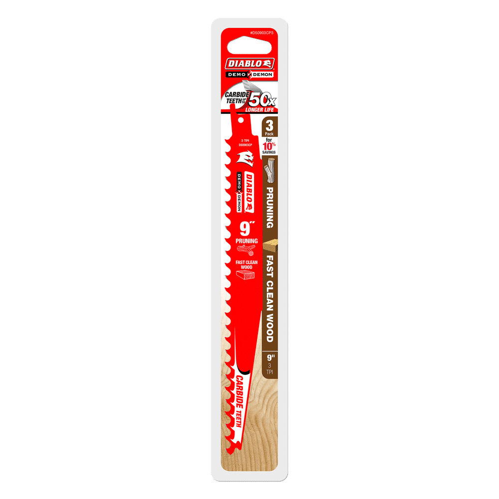Diablo Demon Carbide Tipped Pruning & Wood Blade 9" (Pack of 3)
