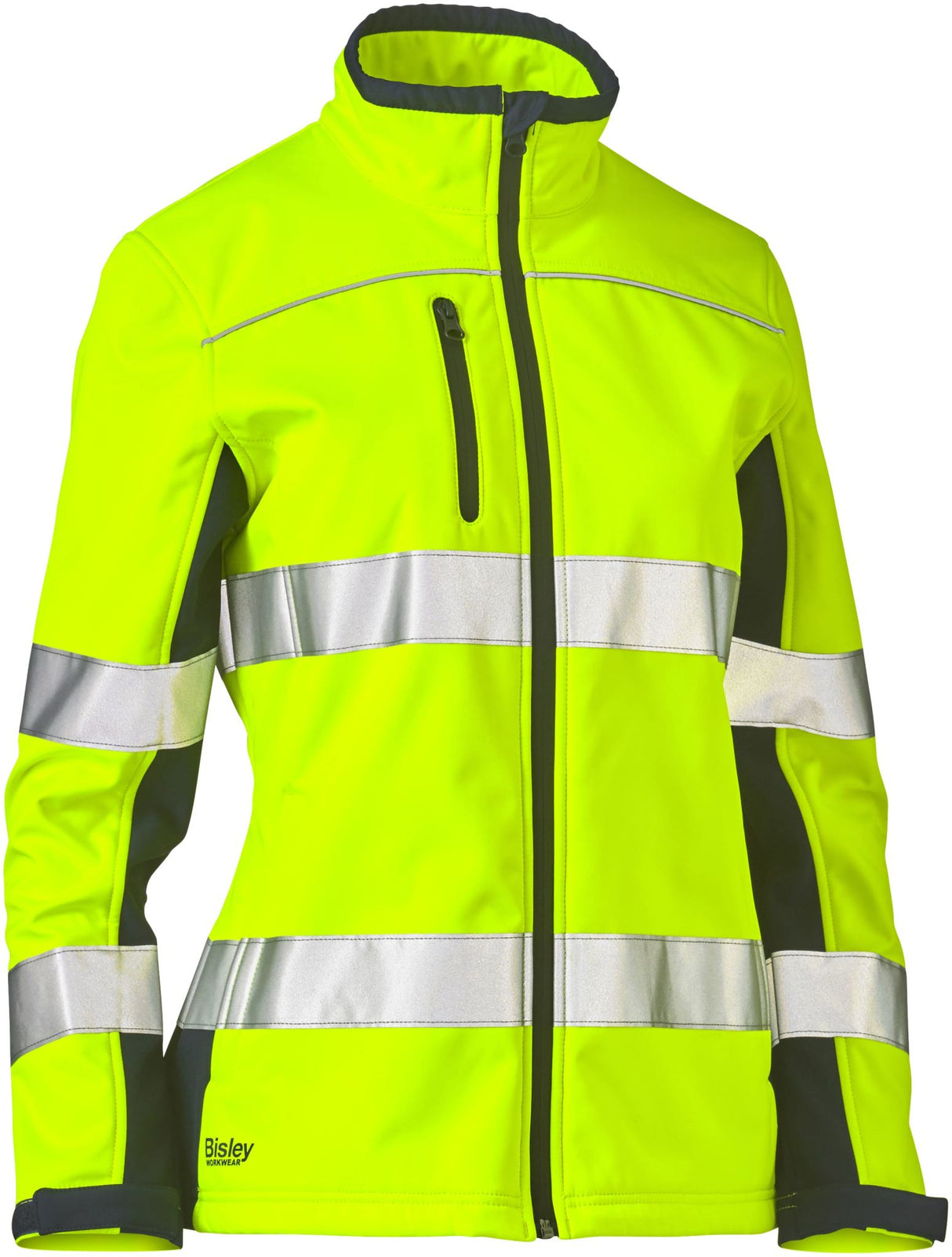 Bisley, Women's Hi Vis Soft Shell Jacket, BJL6059T - Yellow/Navy - 14