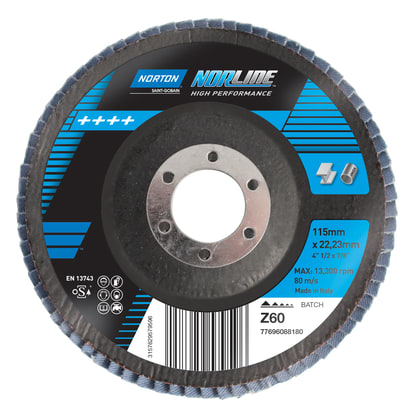 115 x 22mm 60g Flap Disc Norline - Each