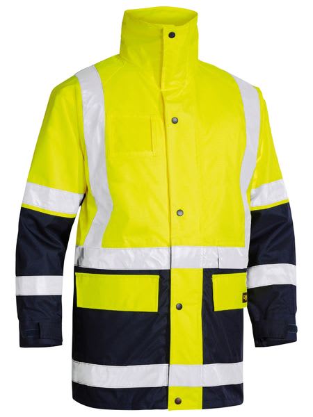 Bisley, 5-IN-1 Rain Jacket, BK6975 - Yellow/Navy (Size: XL)