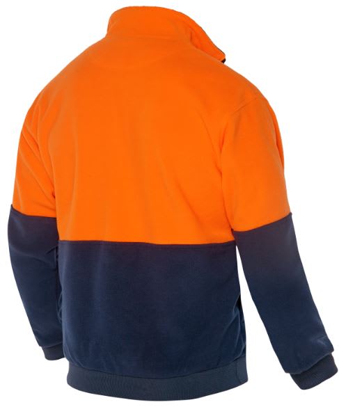 Workhorse, Hi Vis Fleece Pullover, MFL006 - Yellow/Navy - S