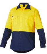 KingGee, Hi Vis Cotton Ripstop Shirt, K54870 - Orange/Navy - 2XL