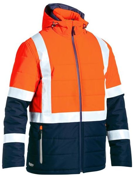 Bisley, Hi Vis Puffer Jacket, BJ6929HT (Each) - Size: XL - Orange