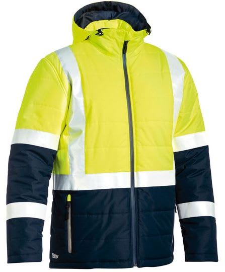 Bisley, Hi Vis Puffer Jacket, BJ6929HT (Each) - Size: XS - Yellow