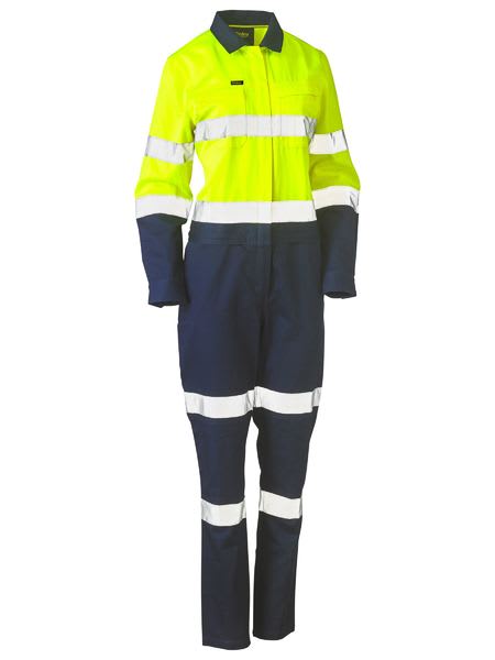 Bisley, Women's Hi Vis Cotton Overall, BCL6066T (Pair) - Size: 12 - Yellow