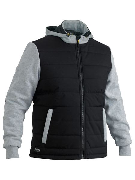 Bisley, FLX & MOVE Puffer Fleece Hoodie, BJ6944 - Black (Size: 4XL)