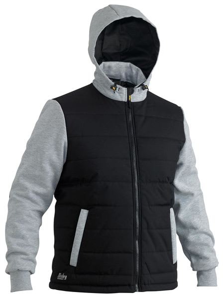 Bisley, FLX & MOVE Puffer Fleece Hoodie, BJ6944 - Black (Size: M)