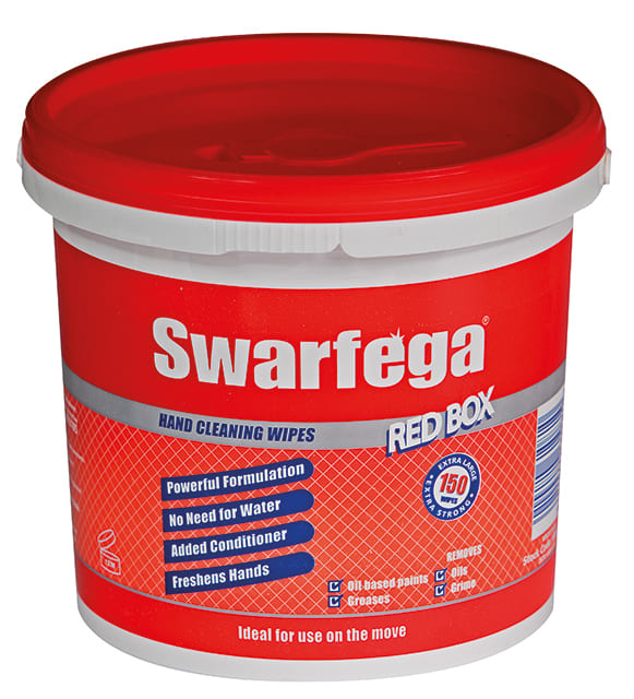 Swarfega Red Box Heavy Duty Hand Cleaning Wipes 150 Sheets