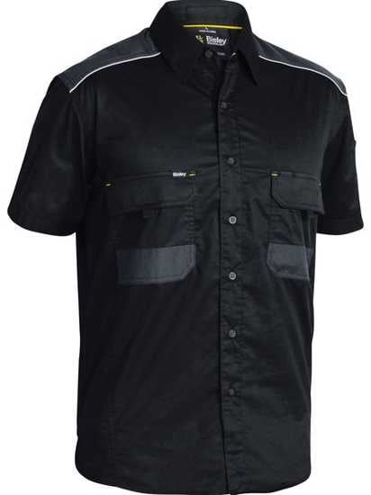 Bisley, FLX & MOVE Stretch Shirt, BS1133 (Each) - Black - Size: XL