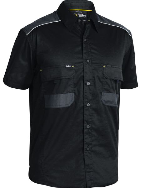 Bisley, FLX & MOVE Stretch Shirt, BS1133 (Each) - Black - Size: 4XL