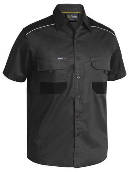 Bisley, FLX & MOVE Stretch Shirt, BS1133 (Each) - Charcoal - Size: XS
